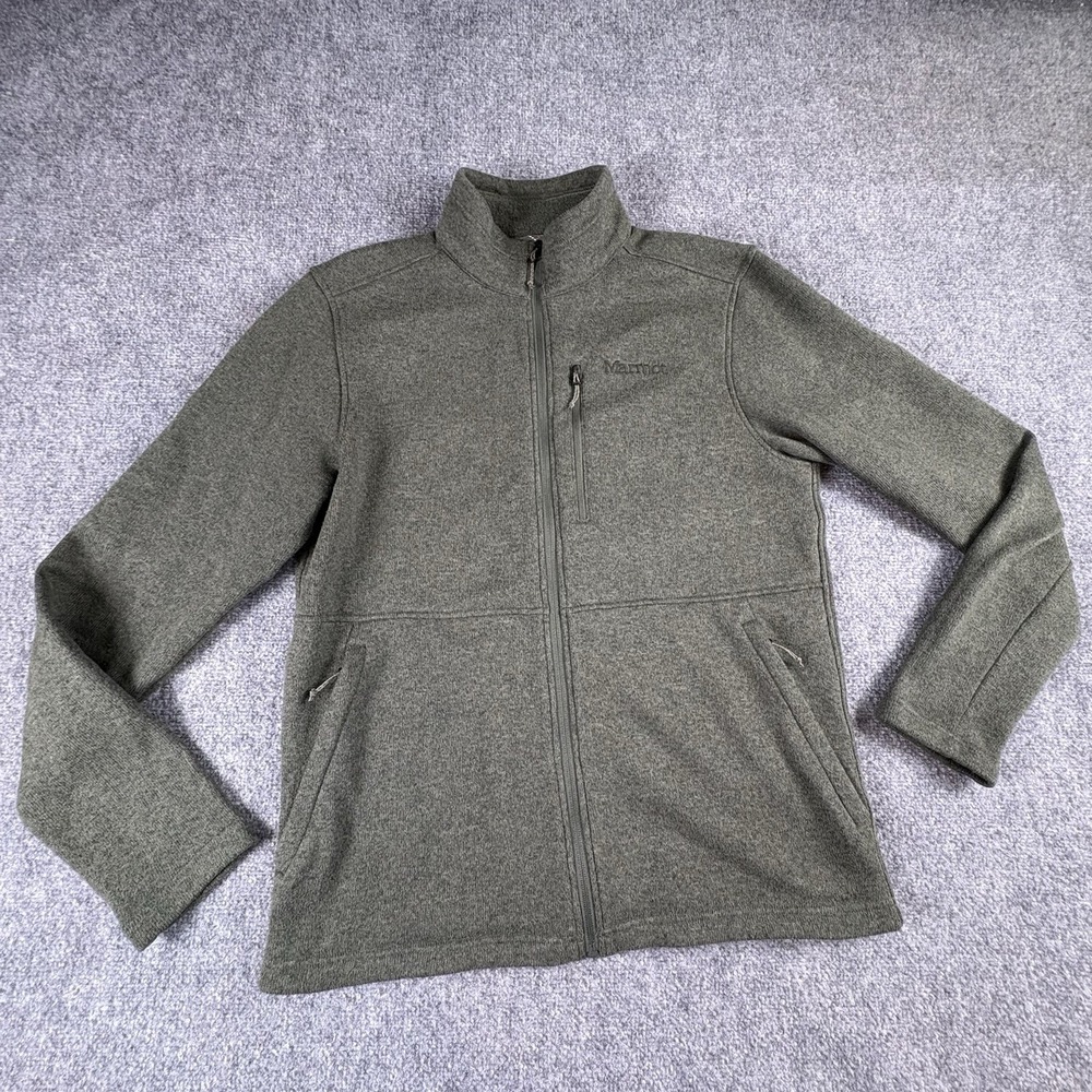 Marmot Jacket Mens L Green Zip Knit Hiking Outdoor Gorpcore Trail Utility Camp